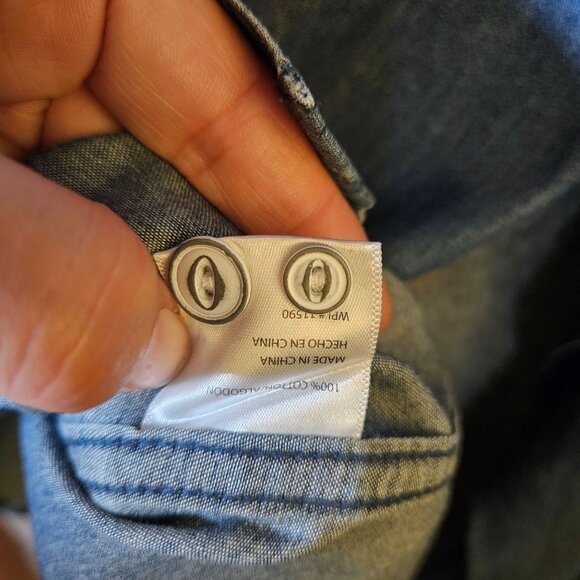 Weatherproof Vintage Men's Denim Long Sleeve Button-Up Shirt Casual Business - Picture 10 of 13